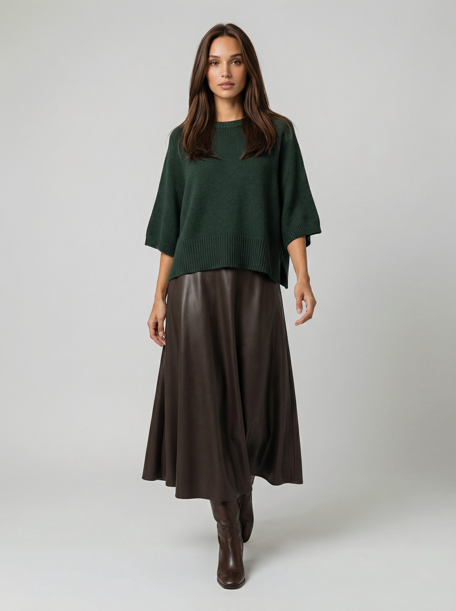 Orietta – Pull morbido in lana Verde Bottiglia donna