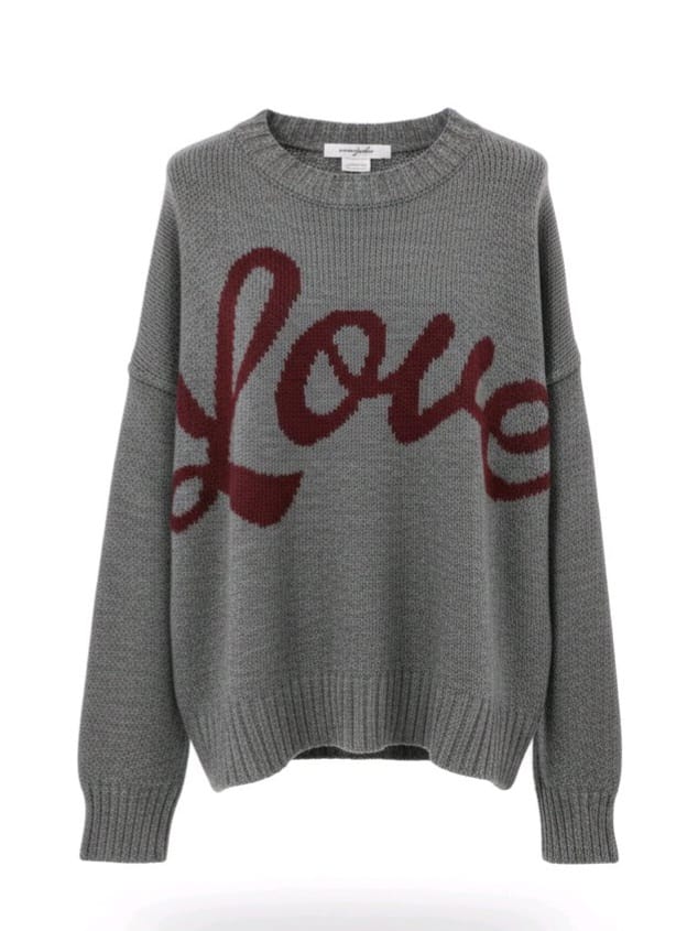 Love – Pull lana caldo con stampa Grigio donna