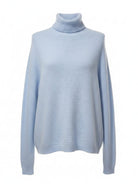 Anna – Pull alpaca dolcevita morbido Azzurro donna