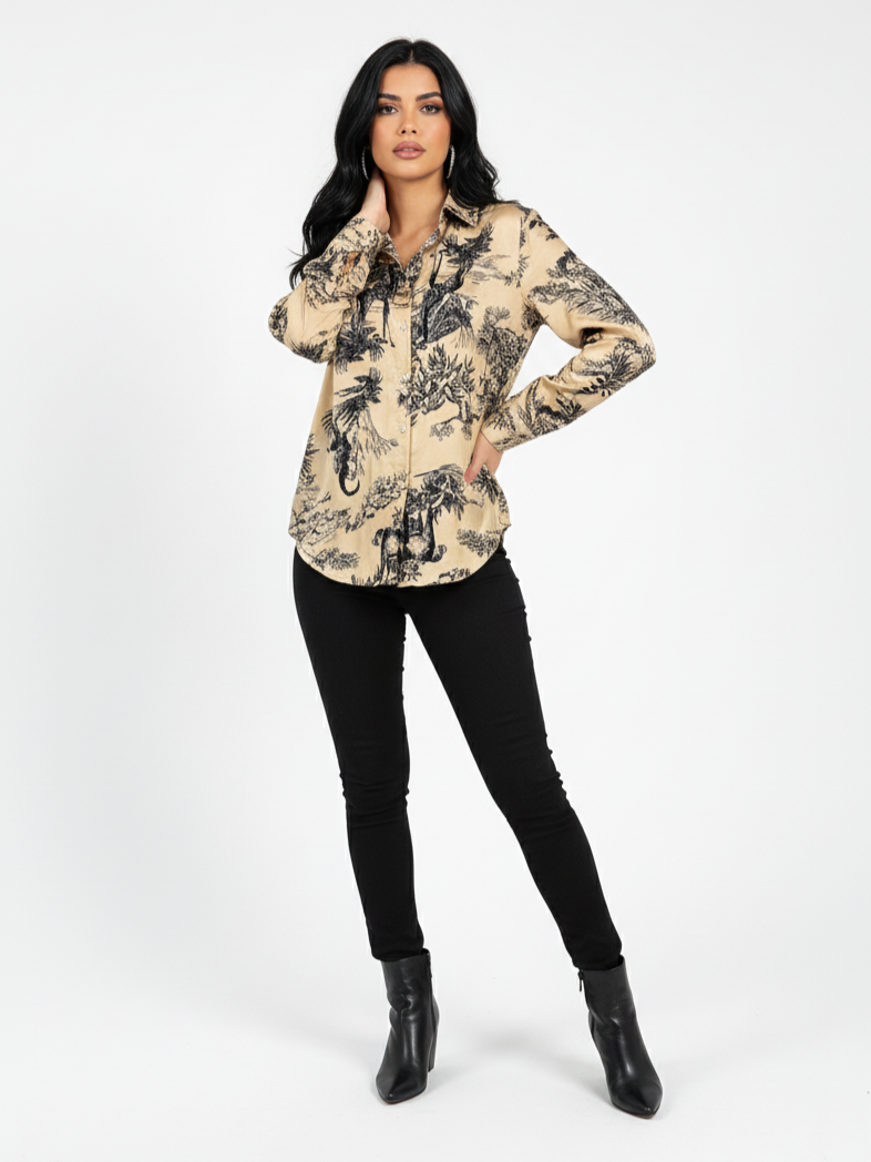 Camicia Eryelle - Beige e nera donna