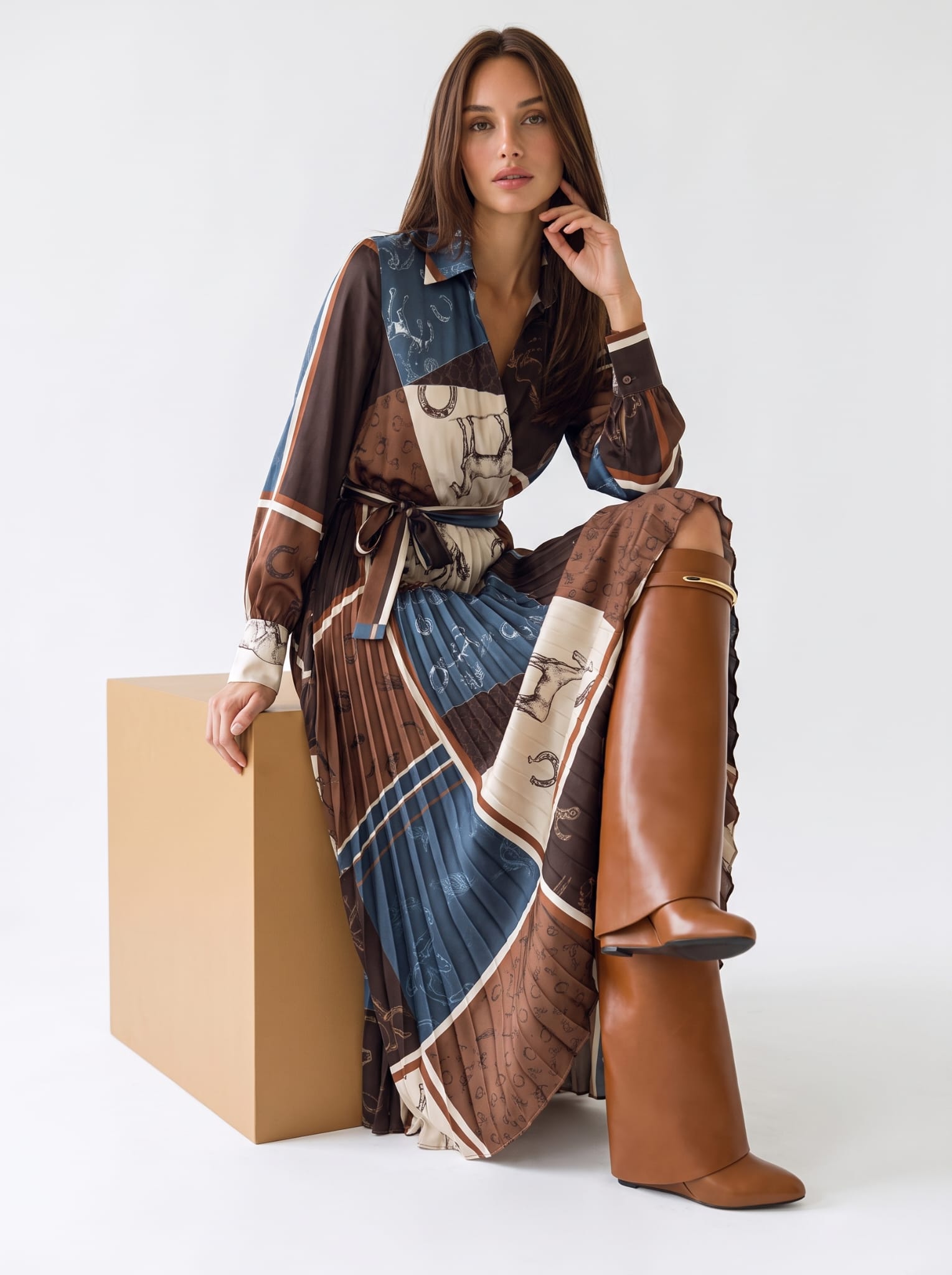 Abito Nerine – Fantasia Equestre Cacao/Blu Abito donna