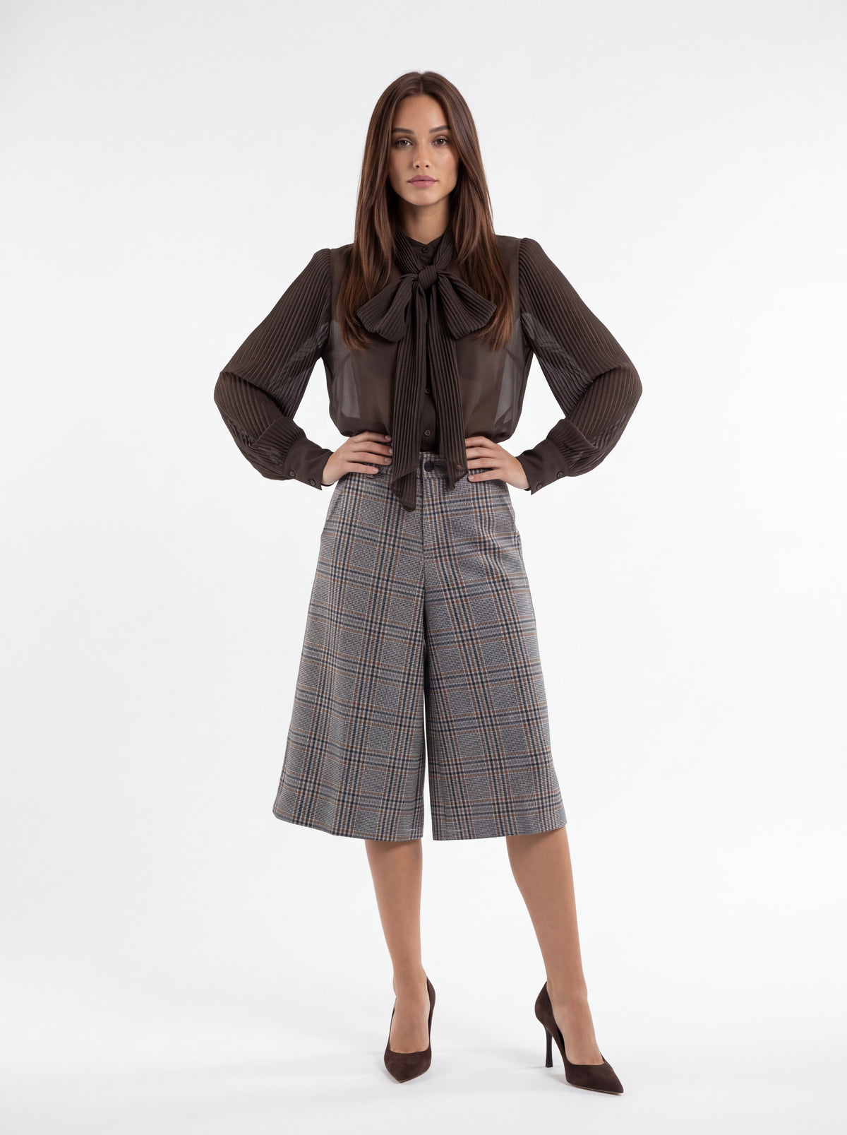 Bermuda Céleste – Principe di Galles Grigio Pantalone donna