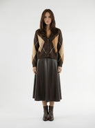 Cristal – Cardigan caldo in lana Marrone e ruggine donna