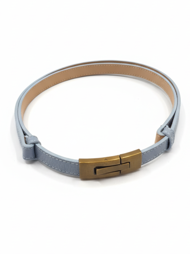 Cintura Elin in vera pelle con fibbia clip – donna