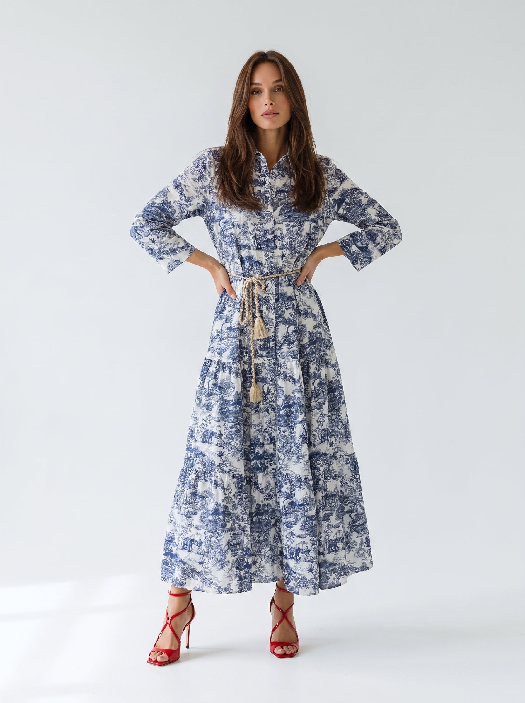 Abito Florelle chemisier in mussola - Toile de jouy donna