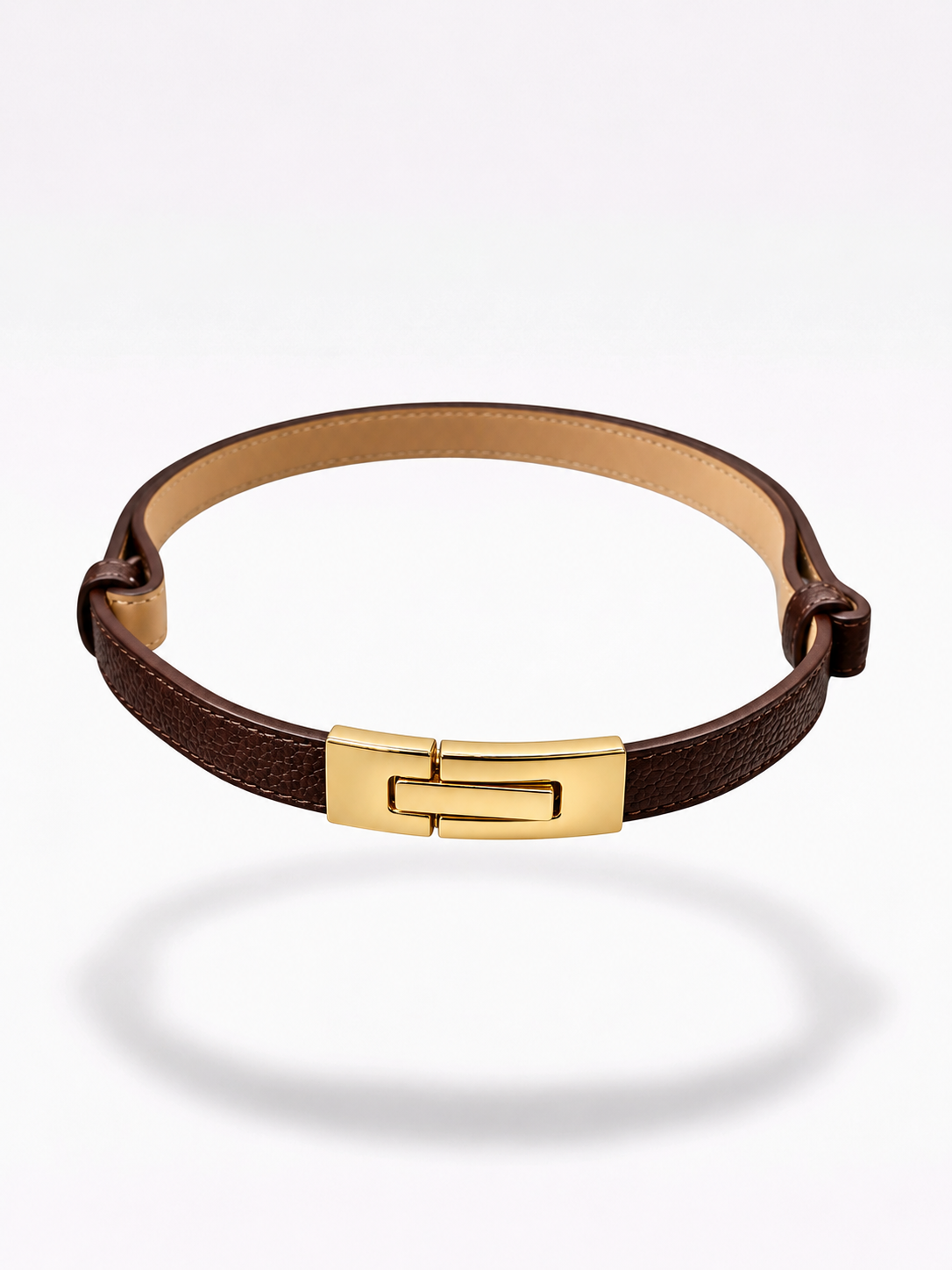 Cintura Elin in vera pelle con fibbia clip – donna