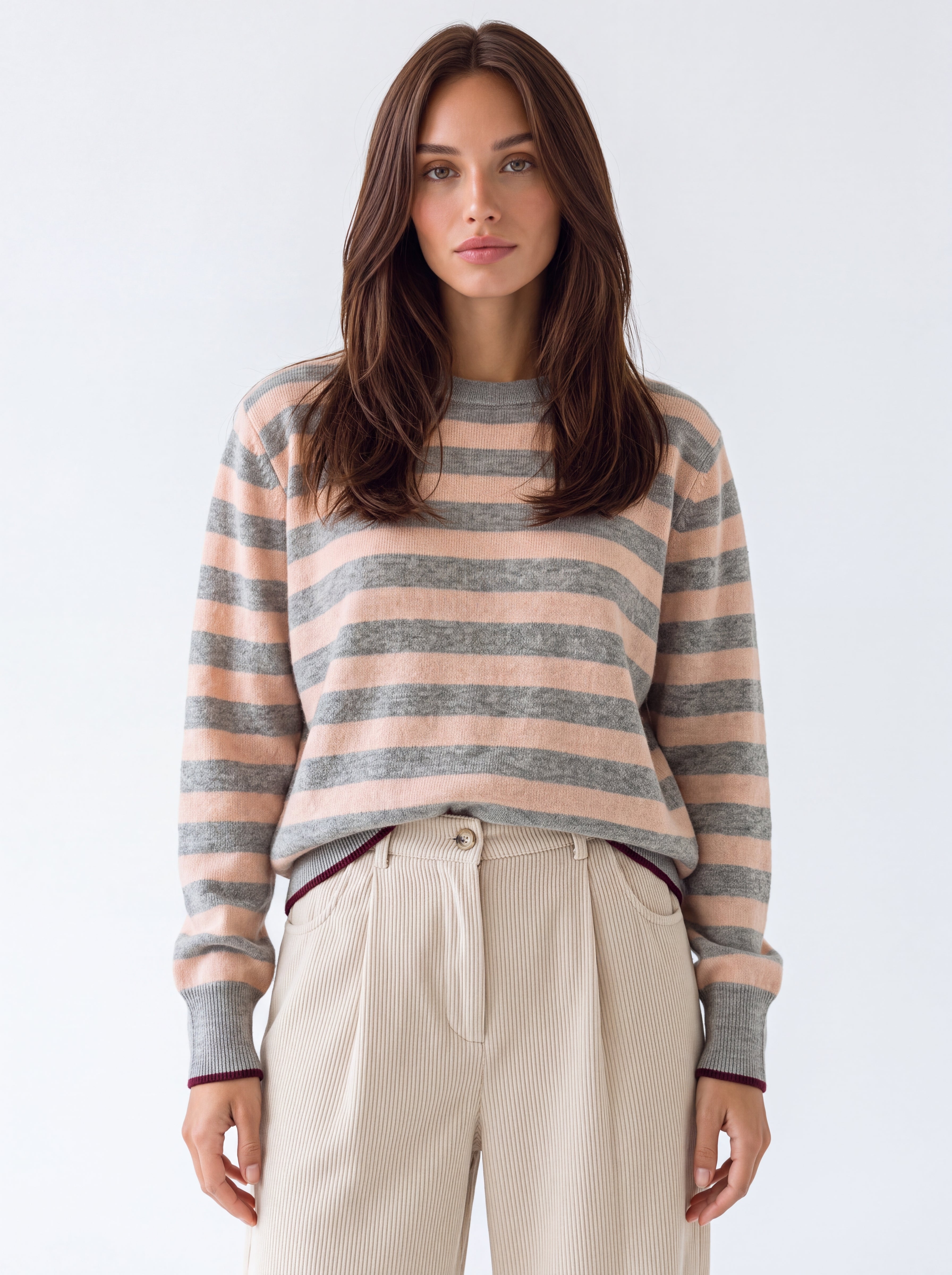 Pullover Roxane – Rosa Cipria / Grigio Mélange Maglia donna