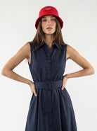 Abito Chemisier Olive - Blu donna