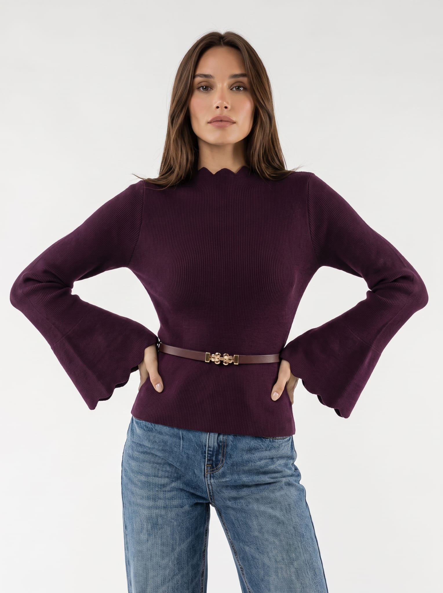 Pull Evania - Bordeaux Maglia donna