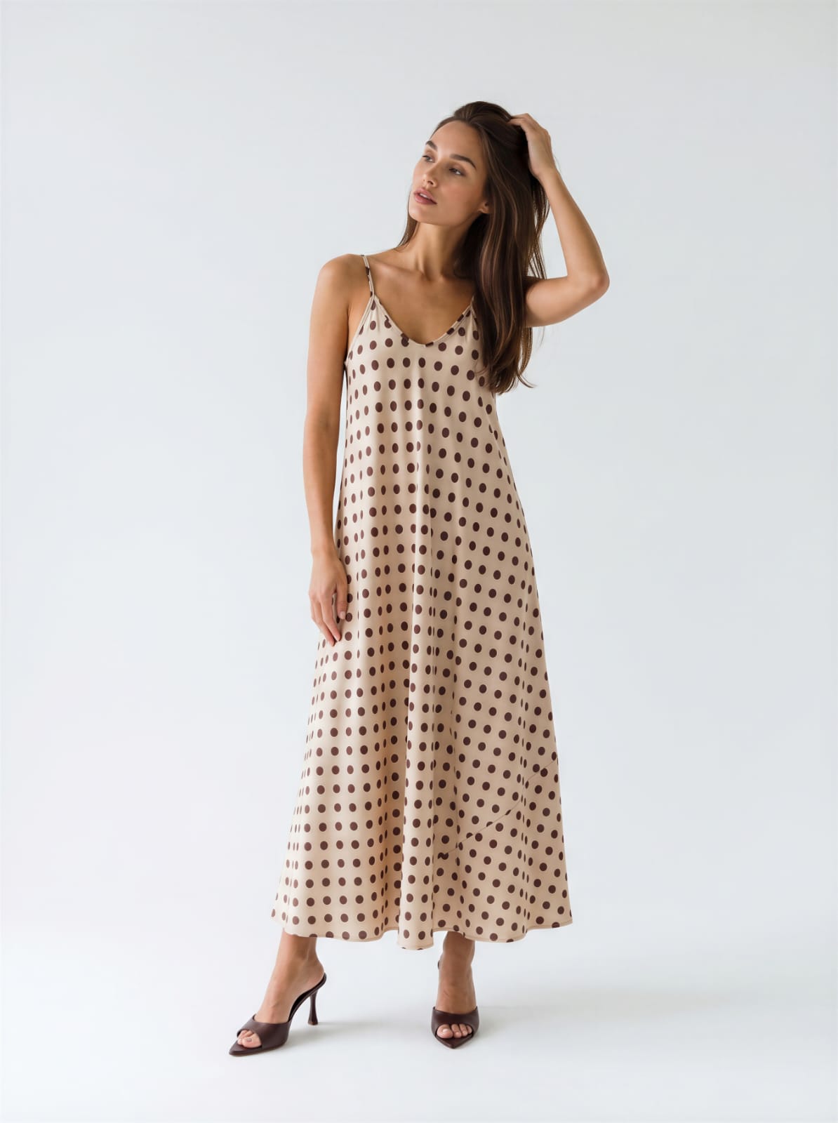 Abito Selene - Burro pois marrone donna