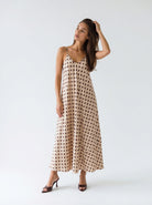 Abito Selene - Burro pois marrone donna
