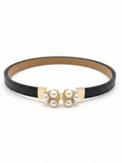 Cintura Perla in vera pelle con fibbia gioiello donna