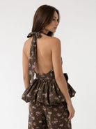Top Audrey - Marrone a fiori donna