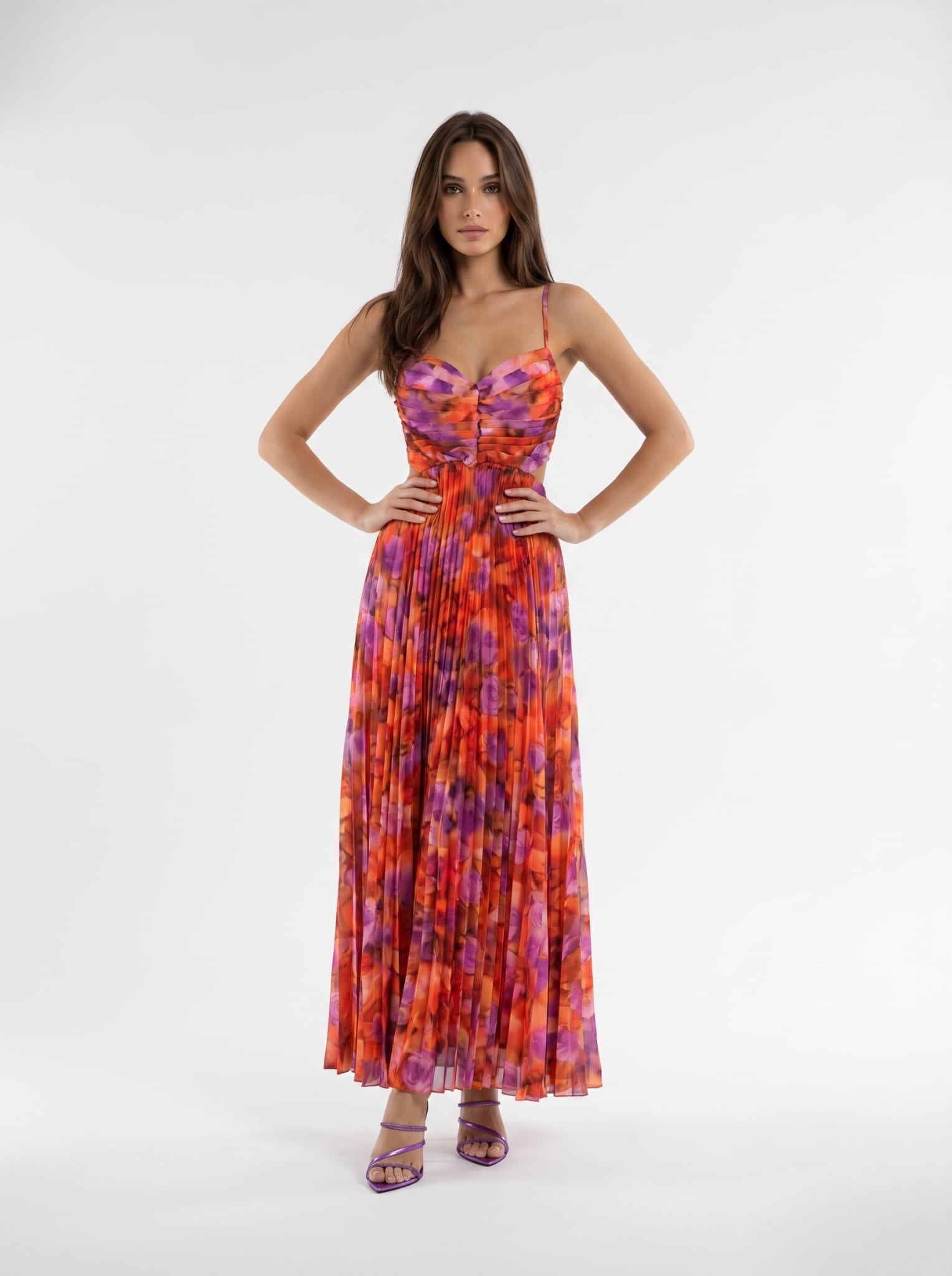 Abito Maelle - Arancio e viola donna