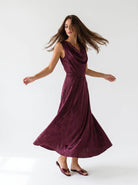 Abito Selene - Bordeaux con ricamo donna