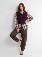 Gilet Delphine – Melanzana Maglia donna