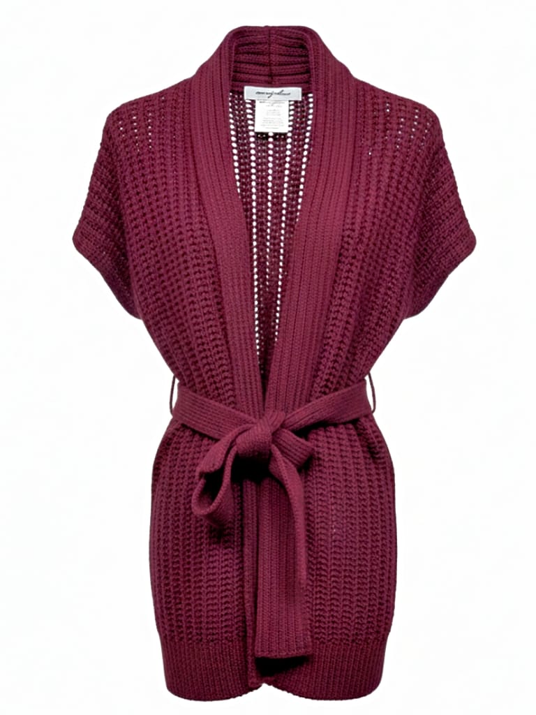 Isabella – Gilet morbido in lana Bordeaux donna