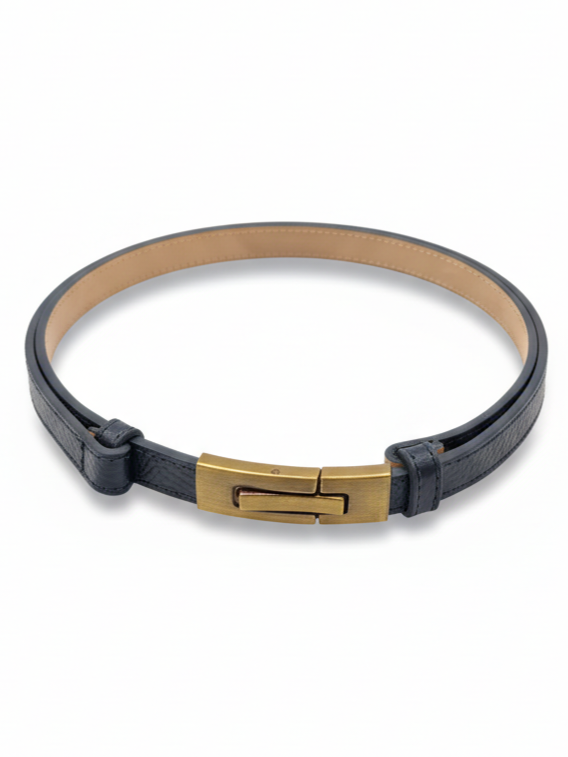 Cintura Elin in vera pelle con fibbia clip – donna