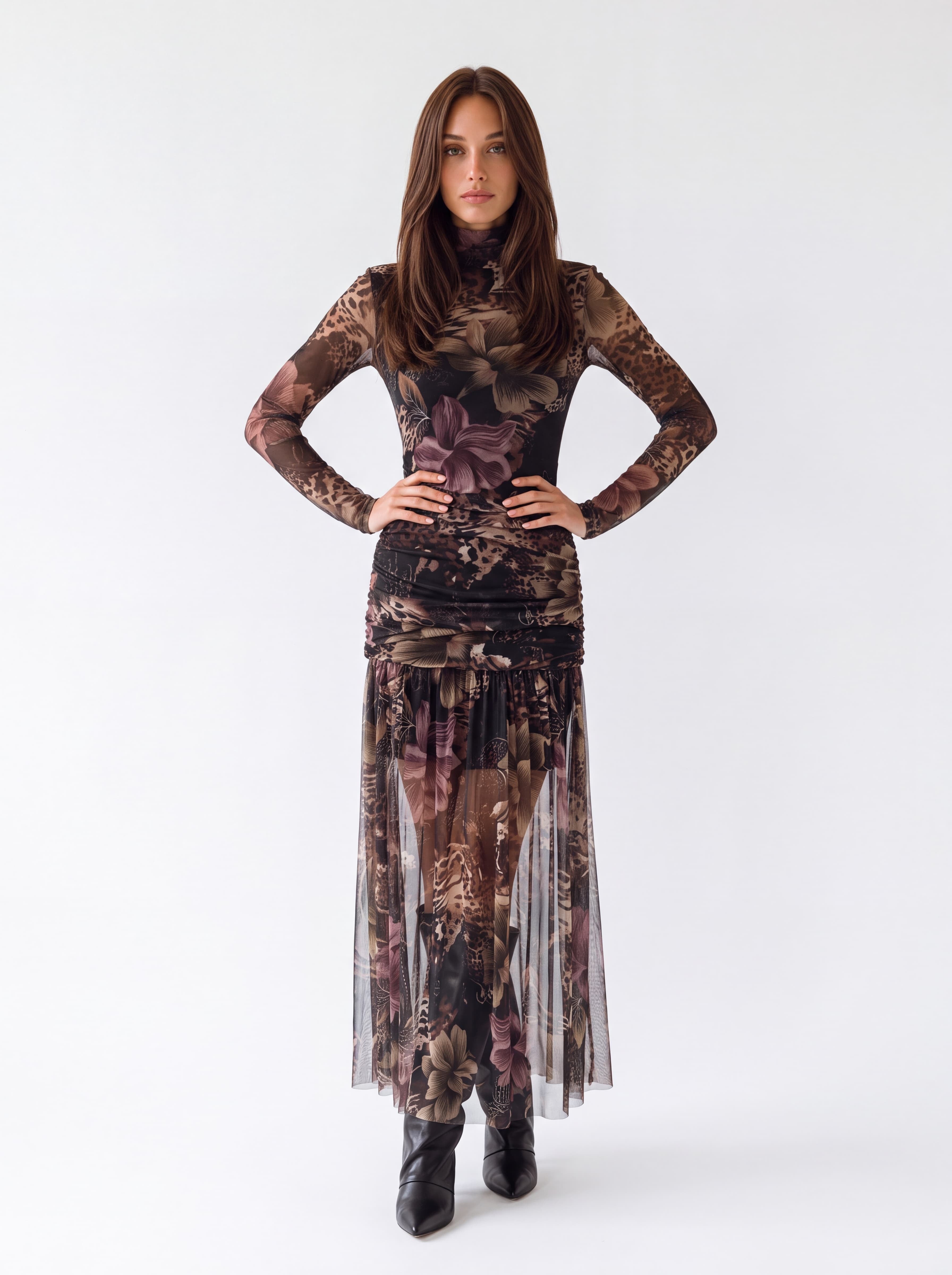 Abito Isabeau – Nero / Animalier Abito donna