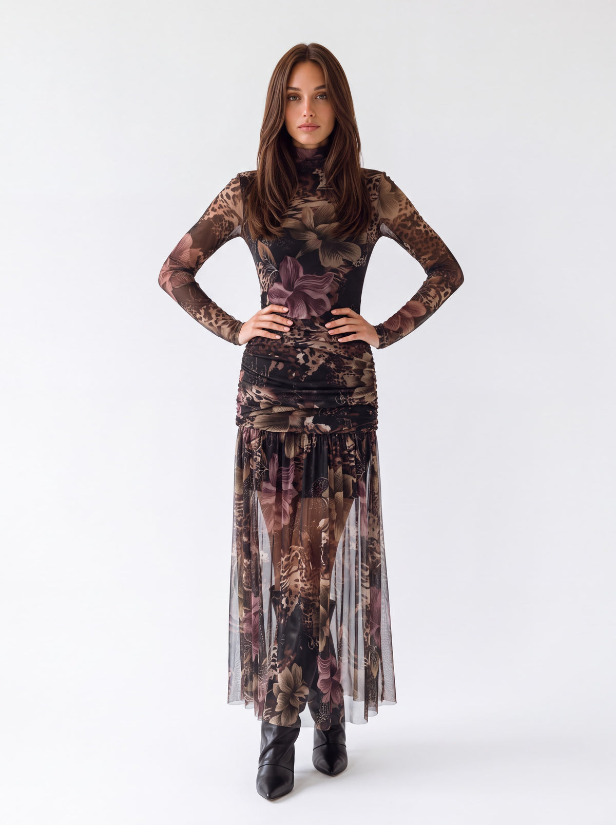 Abito Isabeau – Nero / Animalier Abito donna