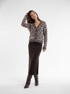 Cardigan Amaris - Animalier Marrone Cardigan donna