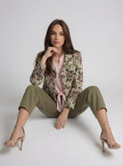 Blazer Camille jacquard floreale – Floral Rose donna