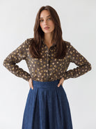 Camicia Yara - Pois Verde olio Camicia donna