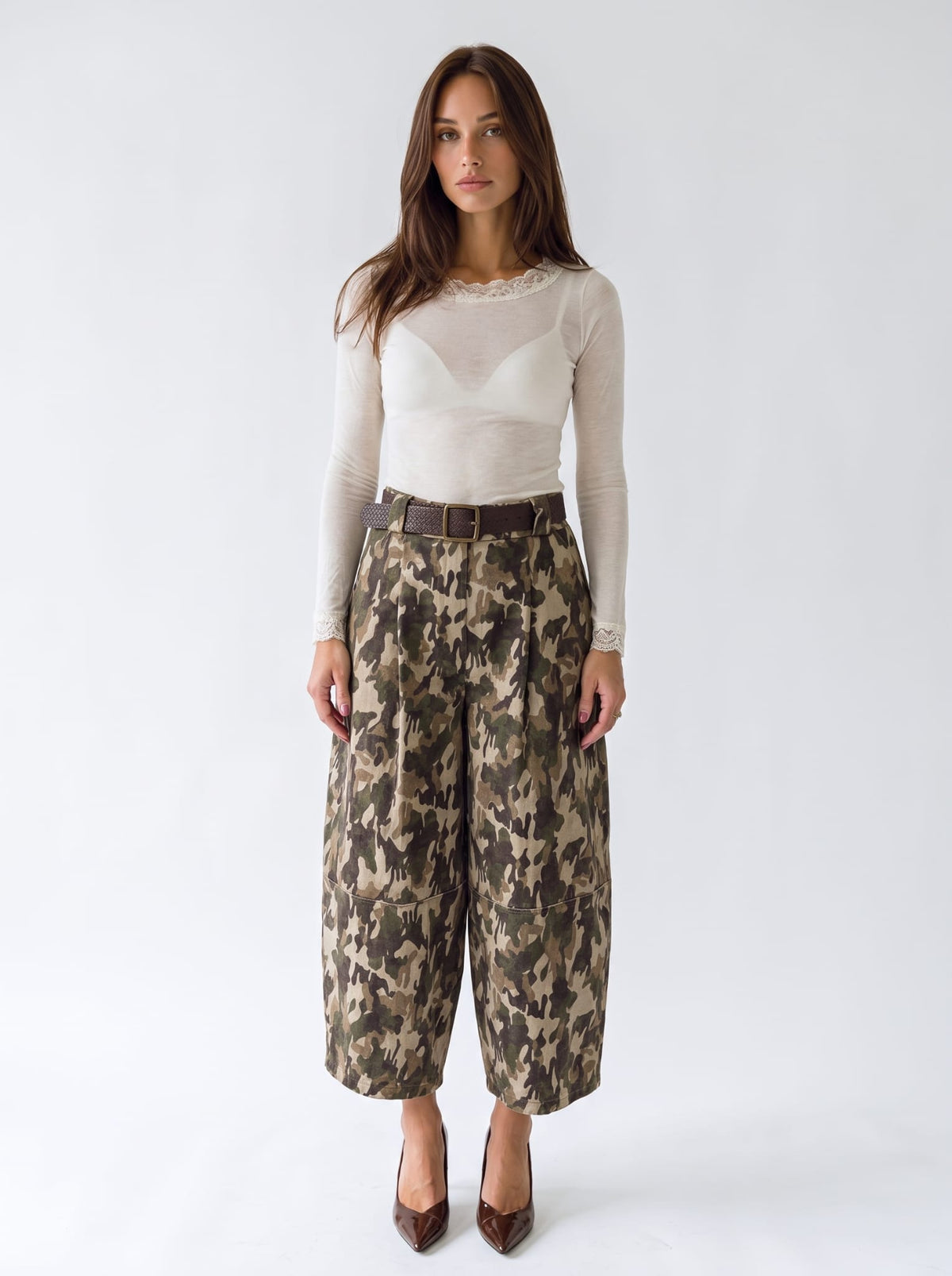 Pantalone Apolline – Camouflage Verde Pantalone donna