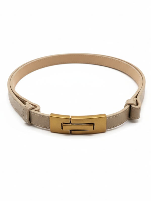 Cintura Elin in vera pelle con fibbia clip – donna