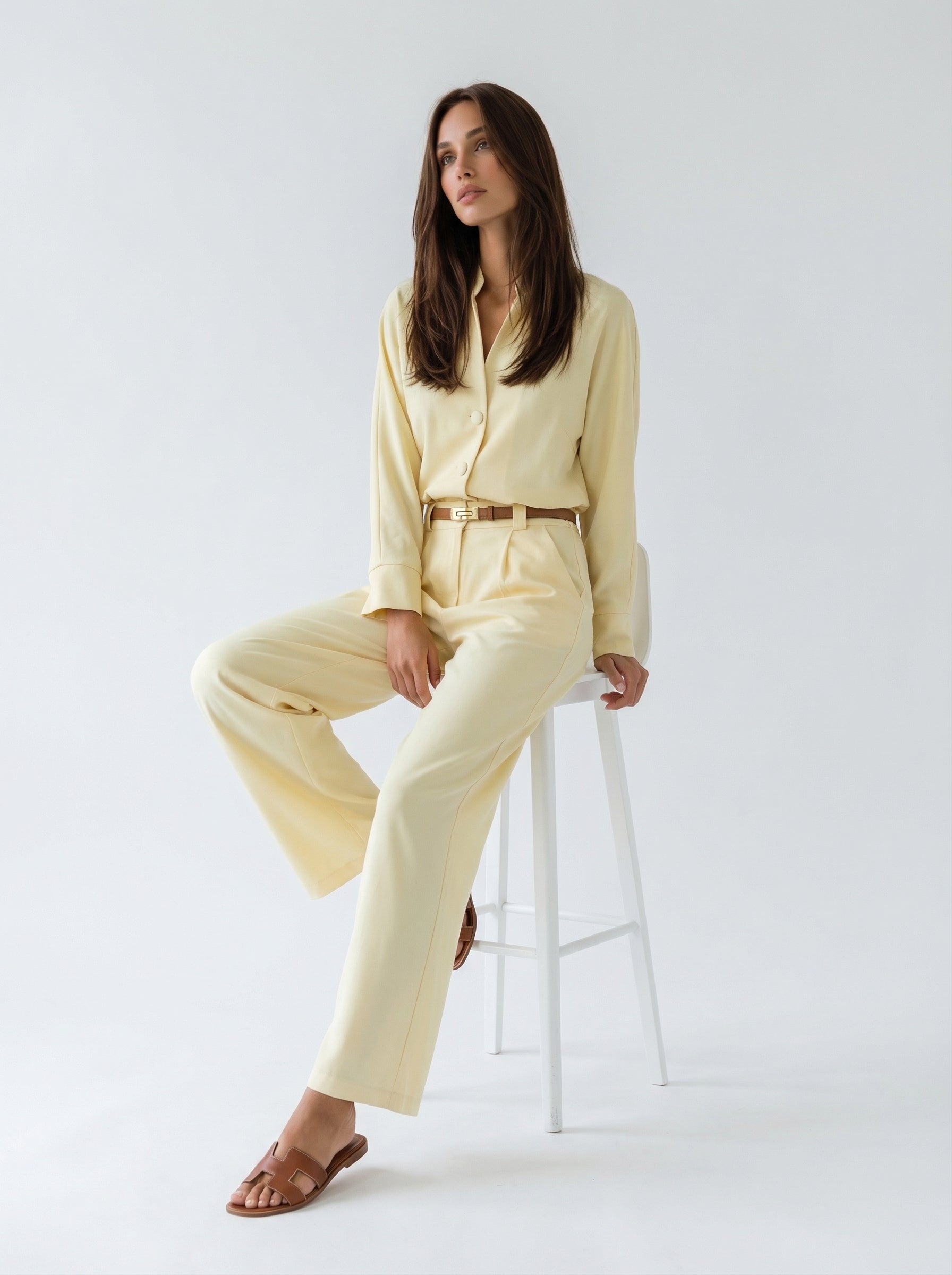 Pantalone Aylin ballon con cintura – giallo burro donna