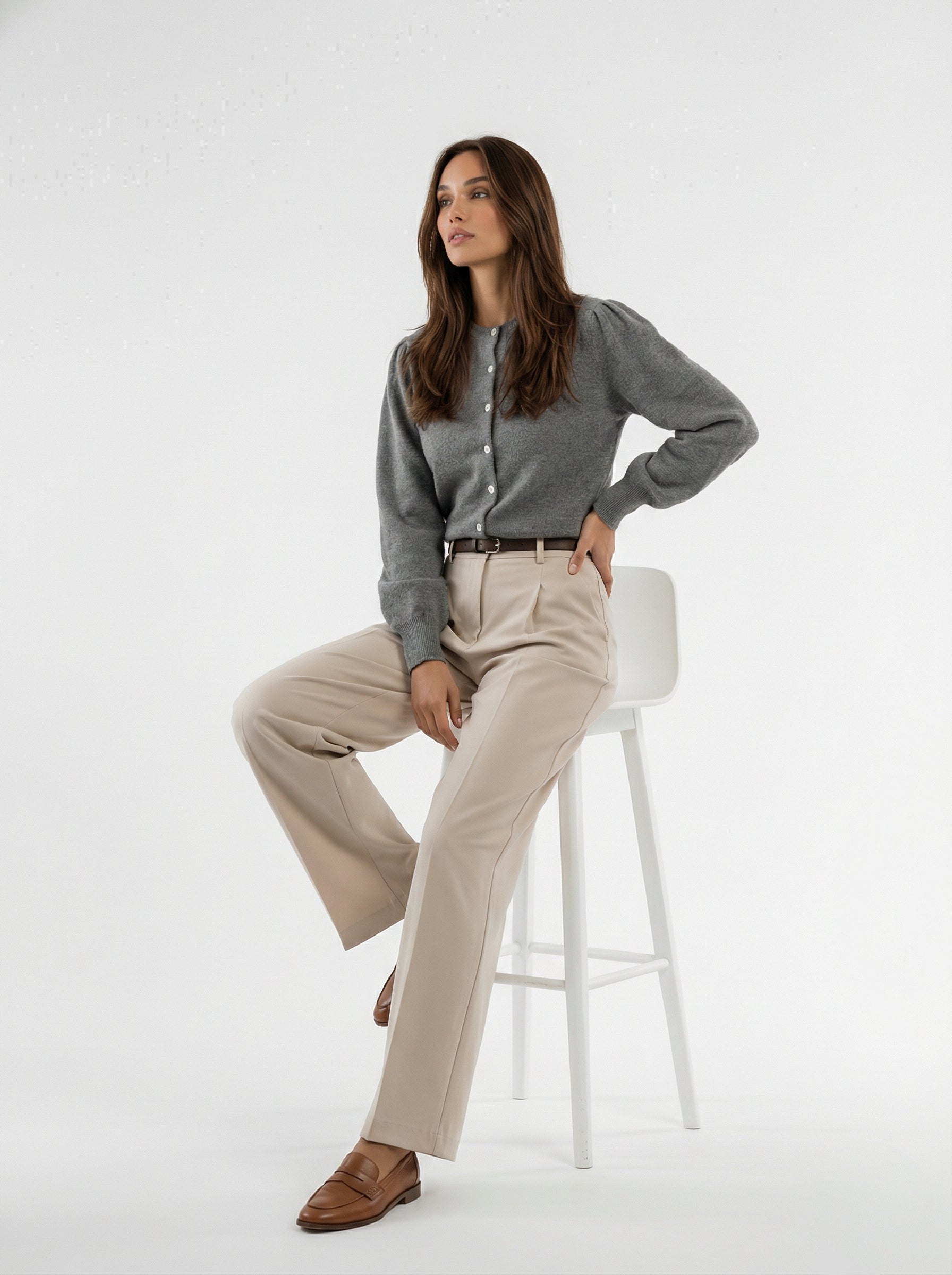 Mavi – Cardigan morbido in lana Grigio donna