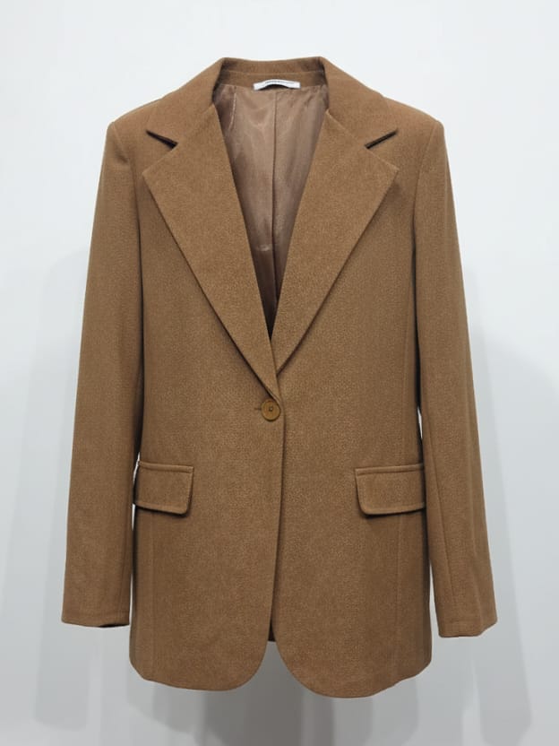 Giacca Vittoria monopetto effetto pelle – Cuoio donna