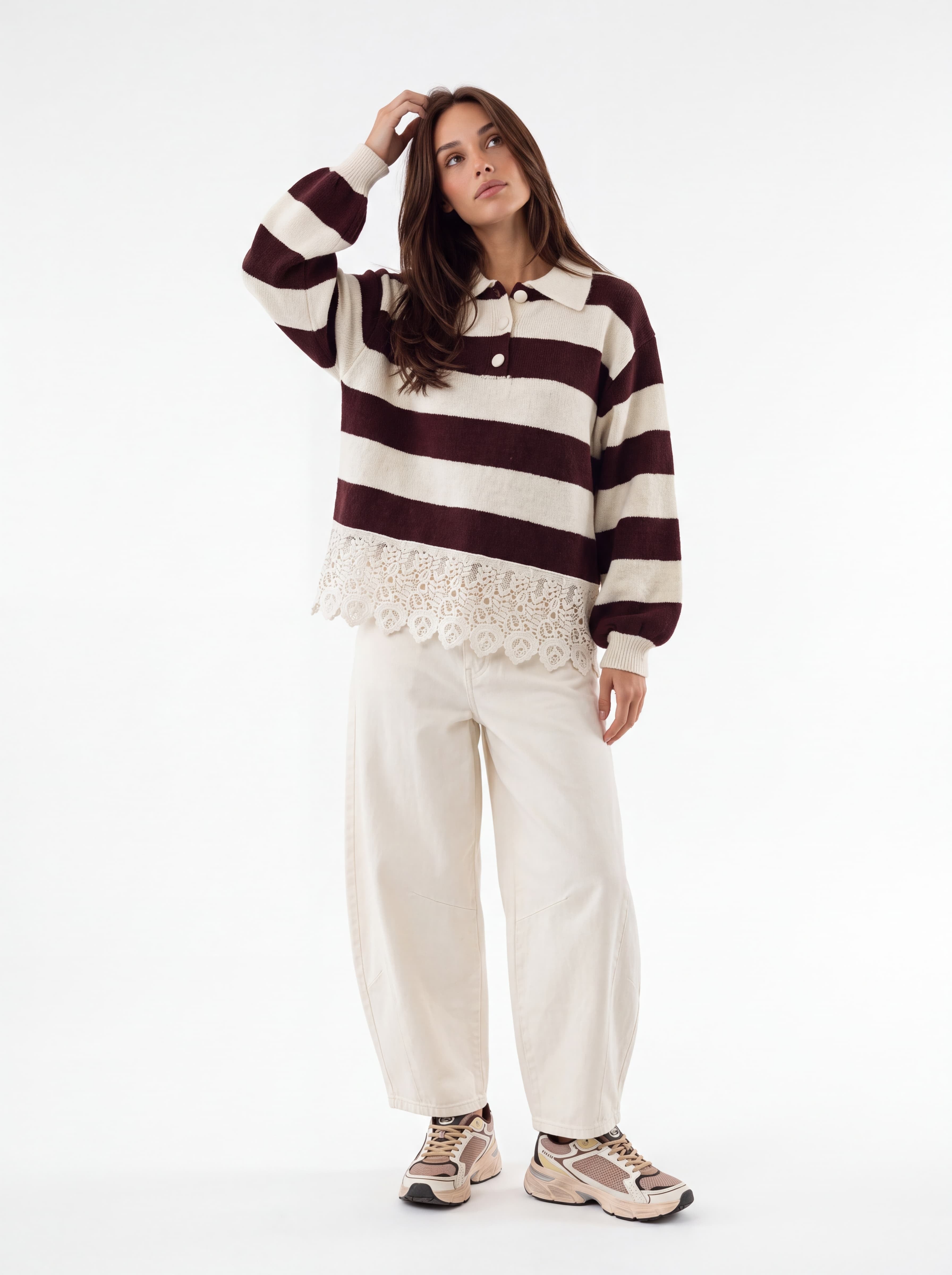 Polo Sélen– Testa di Moro / Panna Maglia donna