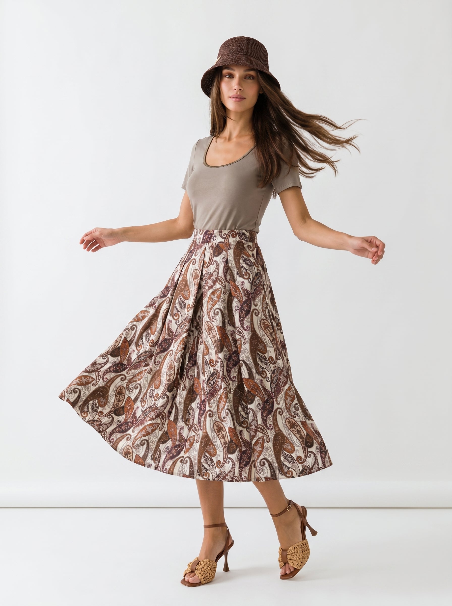 Gonna Fiora - Marrone cachemire donna
