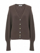 Stella – Cardigan in alpaca morbido Cioccolato donna