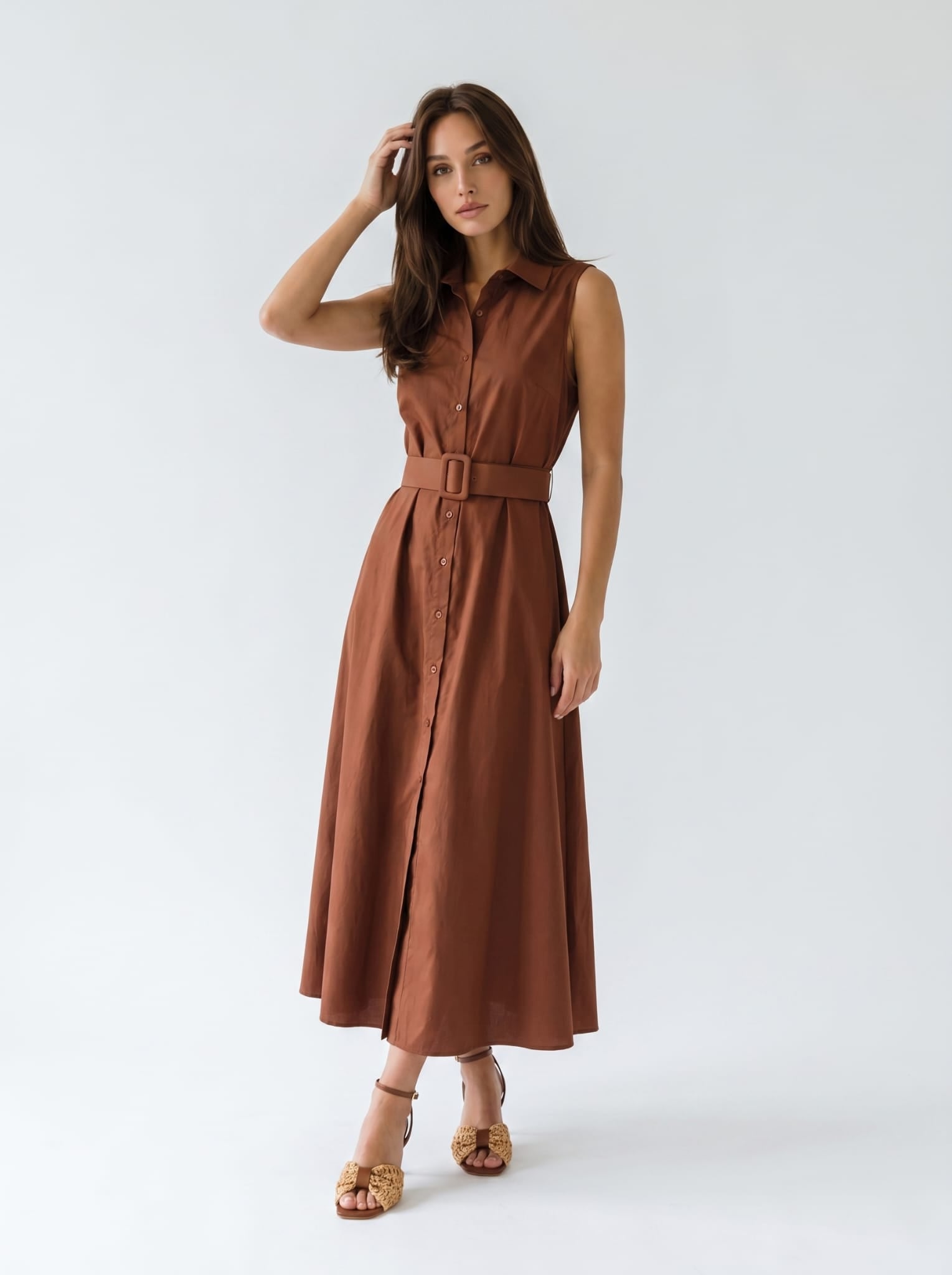 Abito Chemisier Olive - Ruggine donna