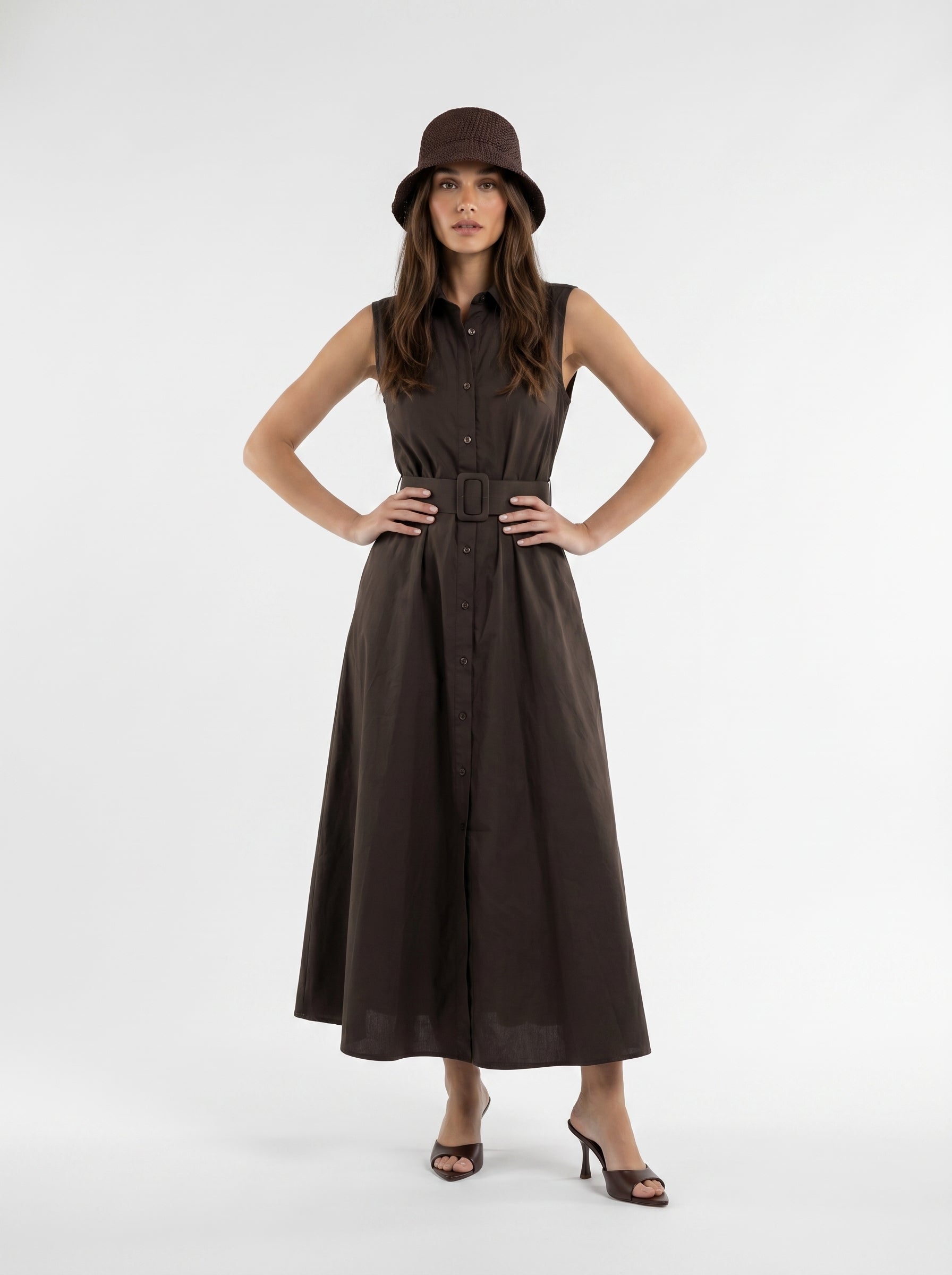 Abito Chemisier Olive - Moka donna