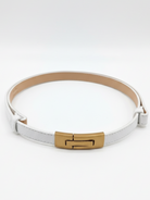 Cintura Elin in vera pelle con fibbia clip – donna