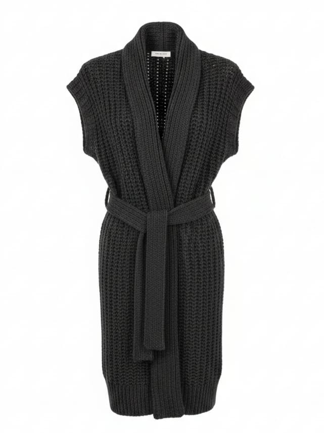 Isabella – Gilet morbido in lana Nero donna