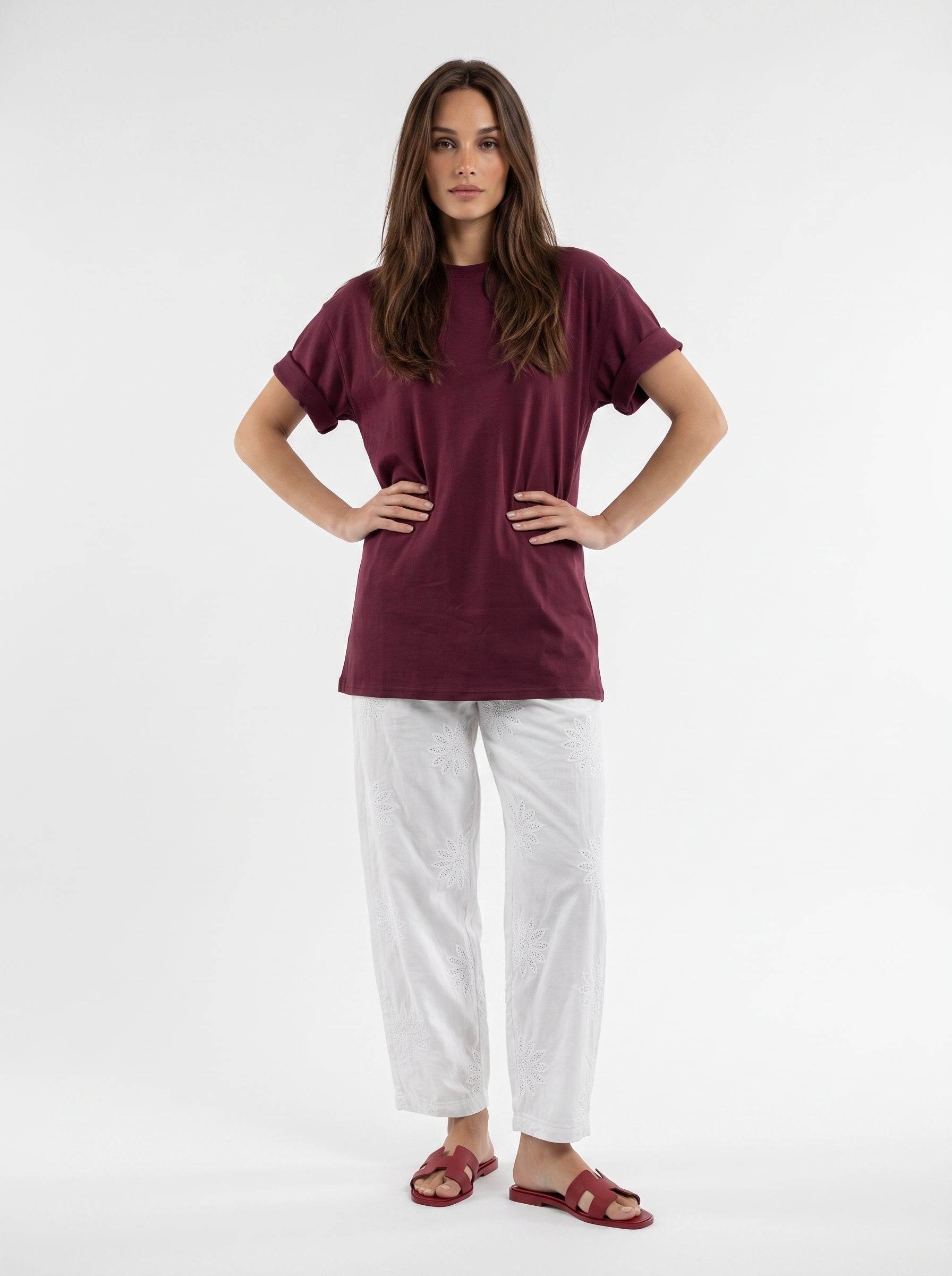 T-Shirt Brooklyn - Bordeaux donna