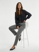 Stella – Cardigan in alpaca morbido Nero donna