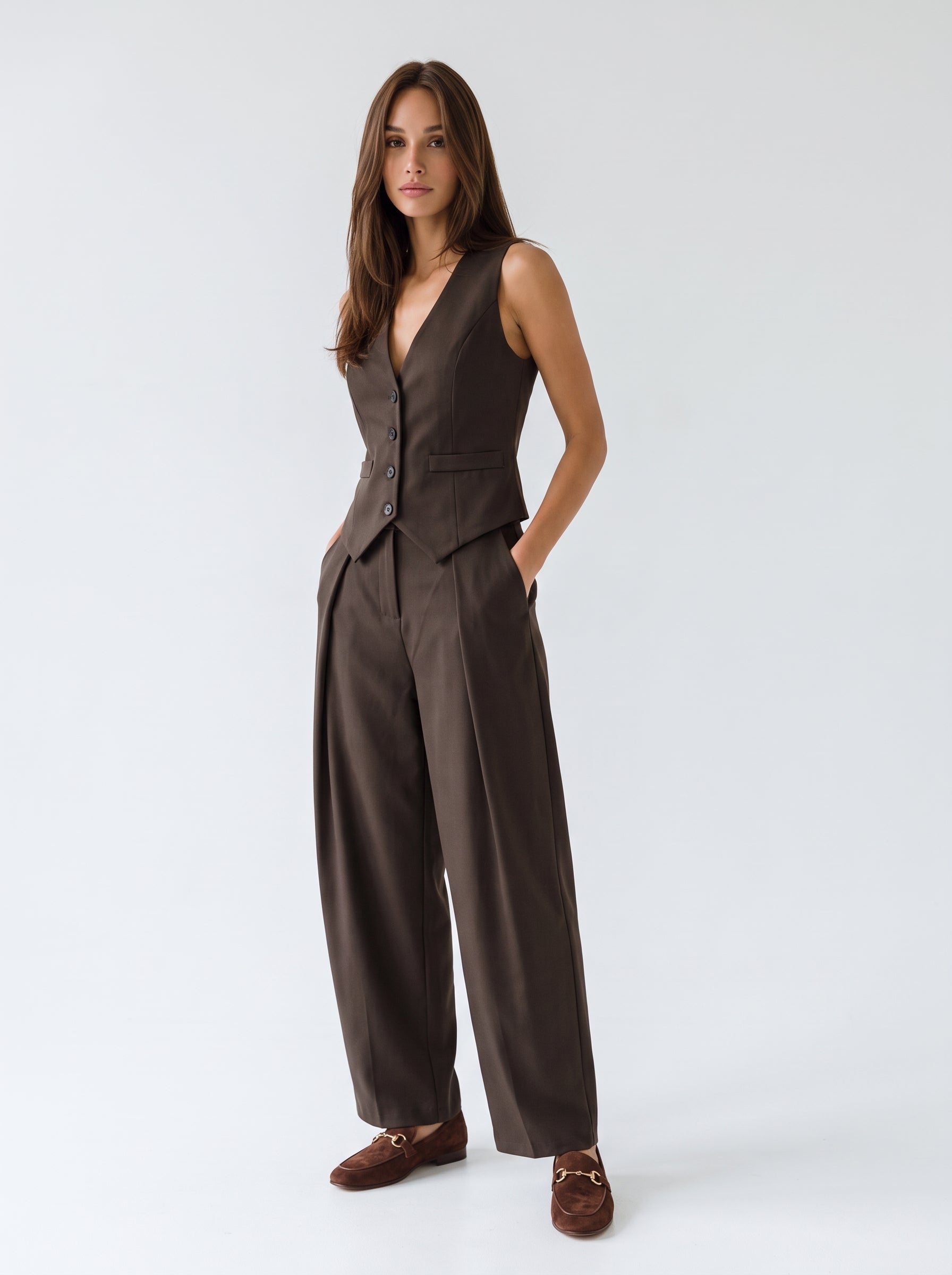 Tailleur Elvire - Marrone Tailleur donna
