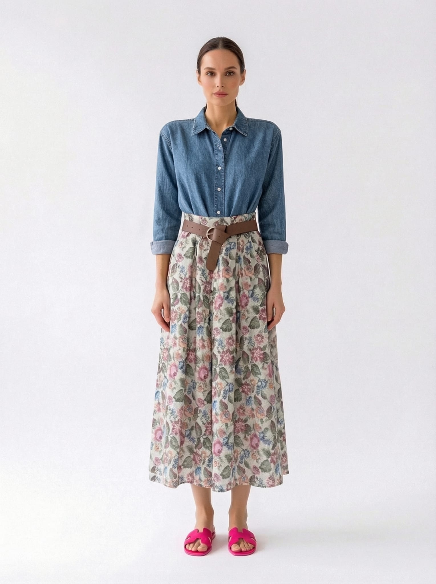 Camicia Dalia in denim chambray - denim medio donna