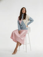 Mila – Pull caldo in lana con rombi Carta da Zucchero donna