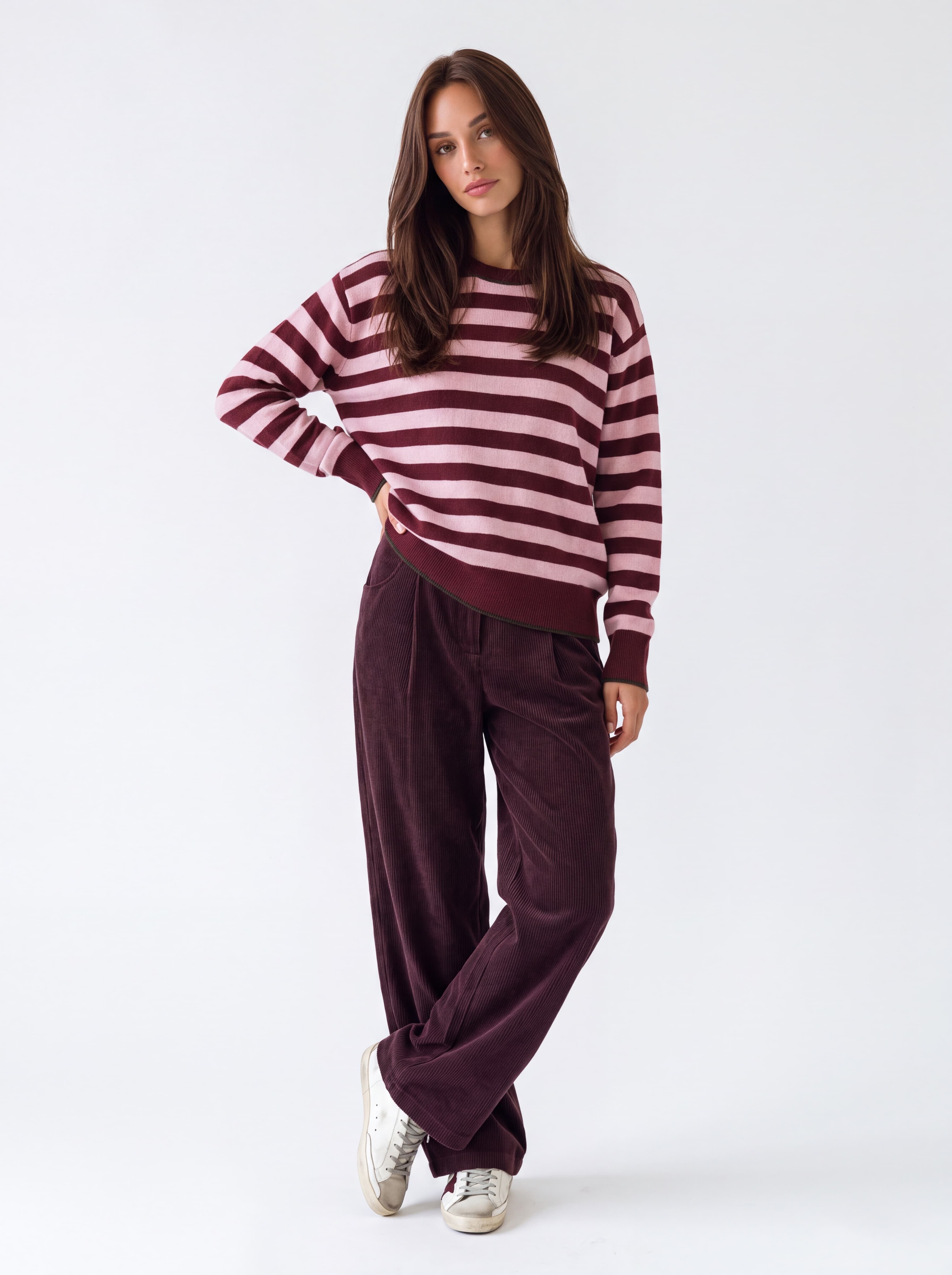 Pullover Roxane – Bordeaux/ Rosa Maglia donna