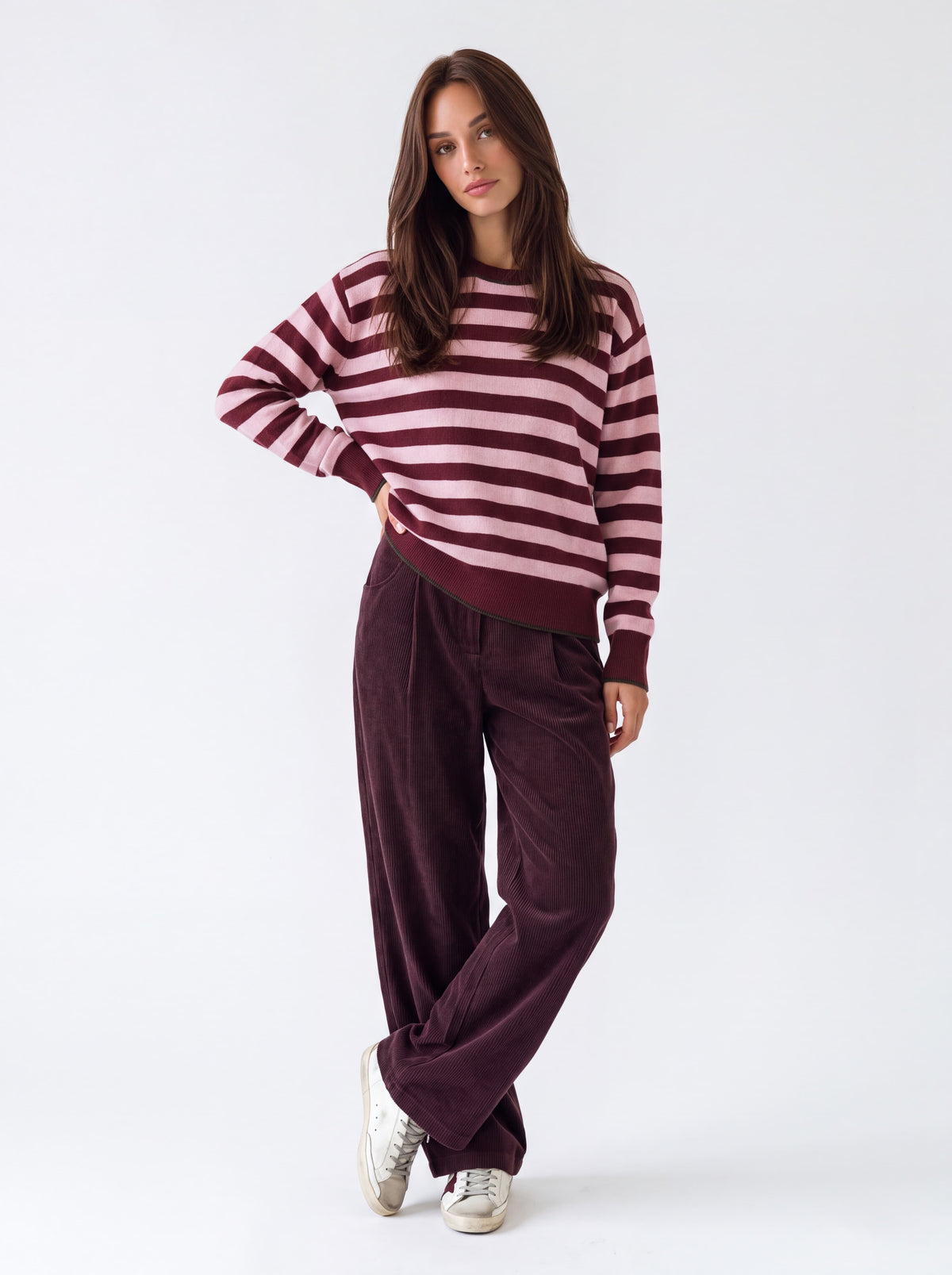 Pullover Roxane – Bordeaux/ Rosa Maglia donna