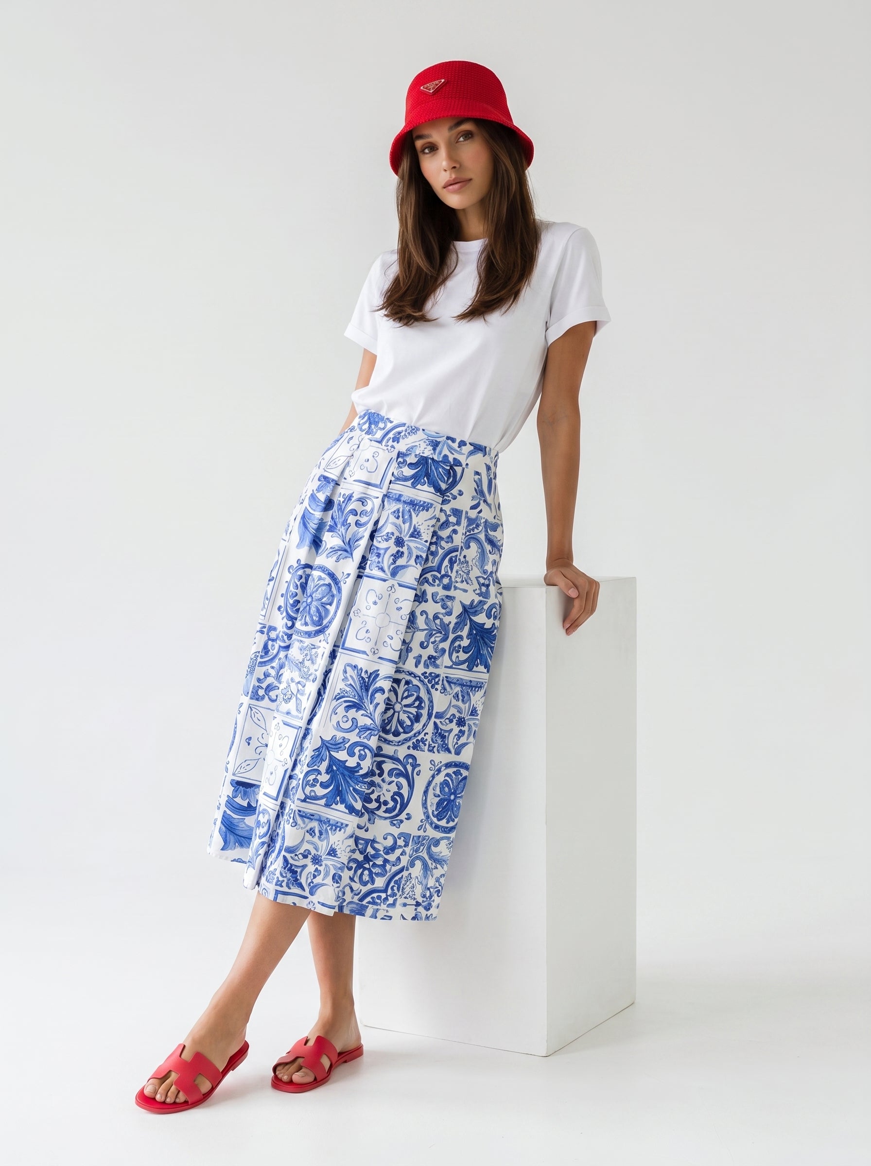 T-shirt Nina basica in cotone stretch – Bianco donna
