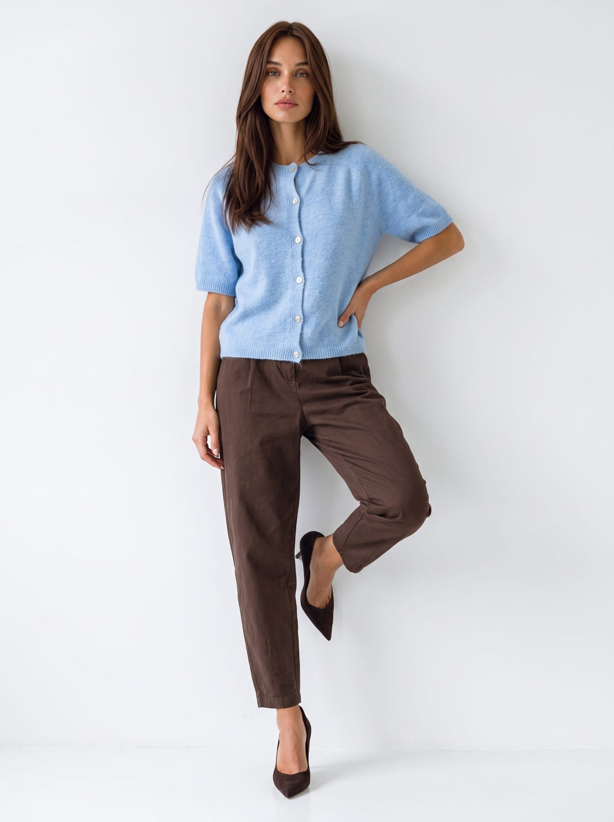 Cardigan Evania – Azzurro polvere Cardigan donna
