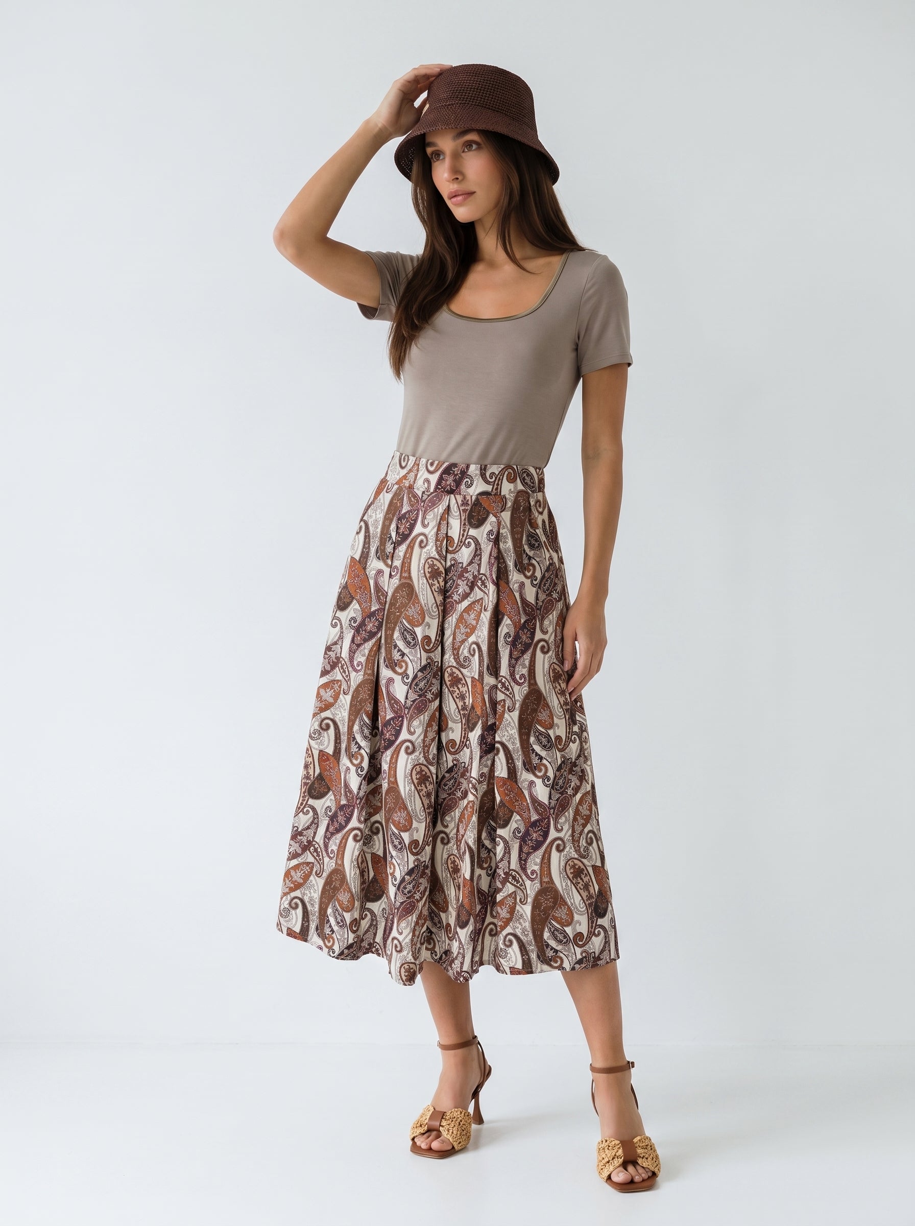 Gonna Fiora - Marrone cachemire donna