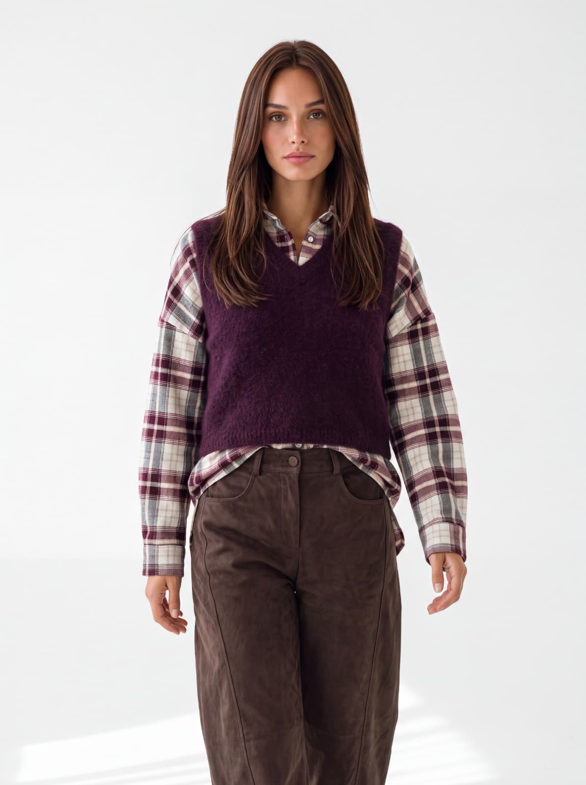 Gilet Delphine – Melanzana Maglia donna